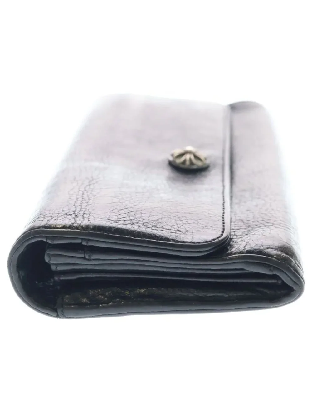 Chrome Hearts Judy Cross Ball Button Leather Wallet Black